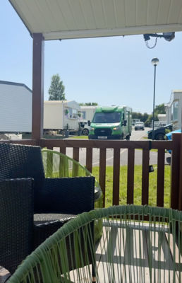 TikTok post from Nana Bea about having her Asda online order delivered to her caravan